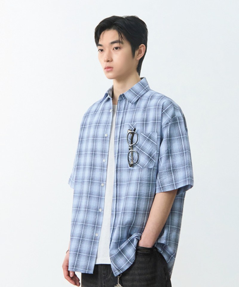 格紋襯衫 ESSENTIAL SEERSUCKER HALF CHECK SHIRT