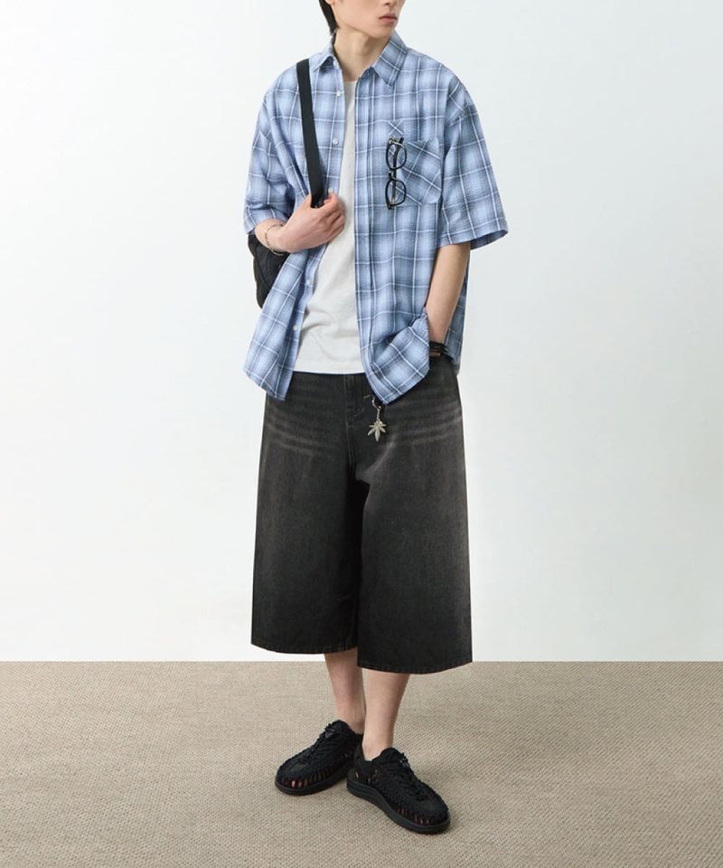 格紋襯衫 ESSENTIAL SEERSUCKER HALF CHECK SHIRT