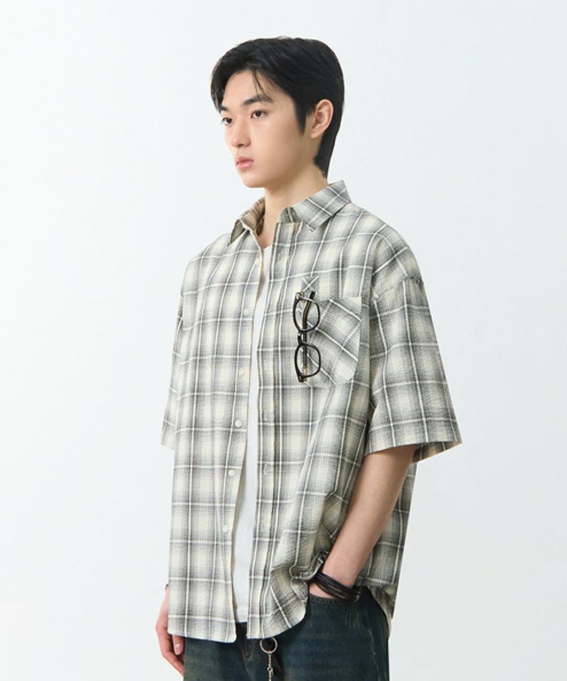 格紋襯衫 ESSENTIAL SEERSUCKER HALF CHECK SHIRT