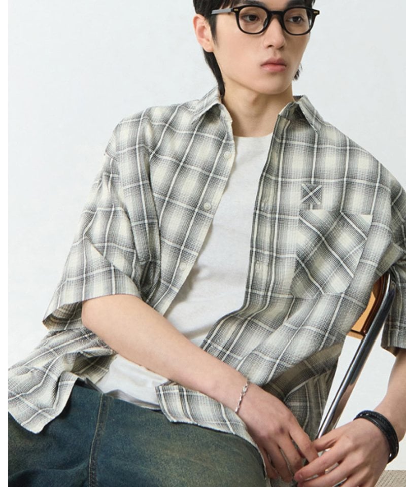 格紋襯衫 ESSENTIAL SEERSUCKER HALF CHECK SHIRT