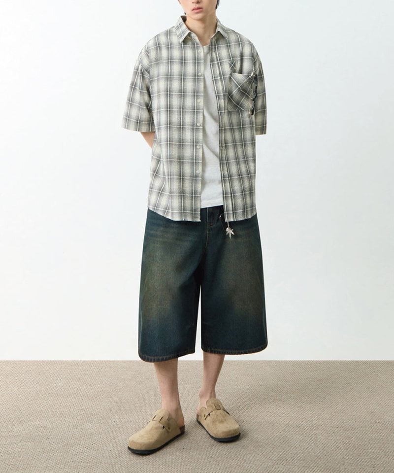 格紋襯衫 ESSENTIAL SEERSUCKER HALF CHECK SHIRT