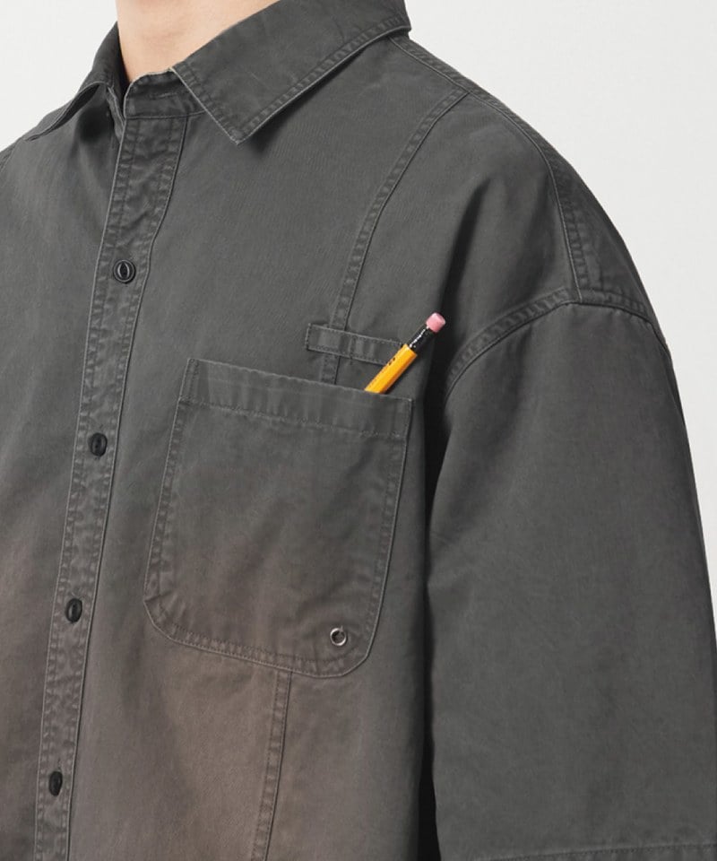 水洗短袖襯衫 FADE-WASHED COTTON HALF SHIRT
