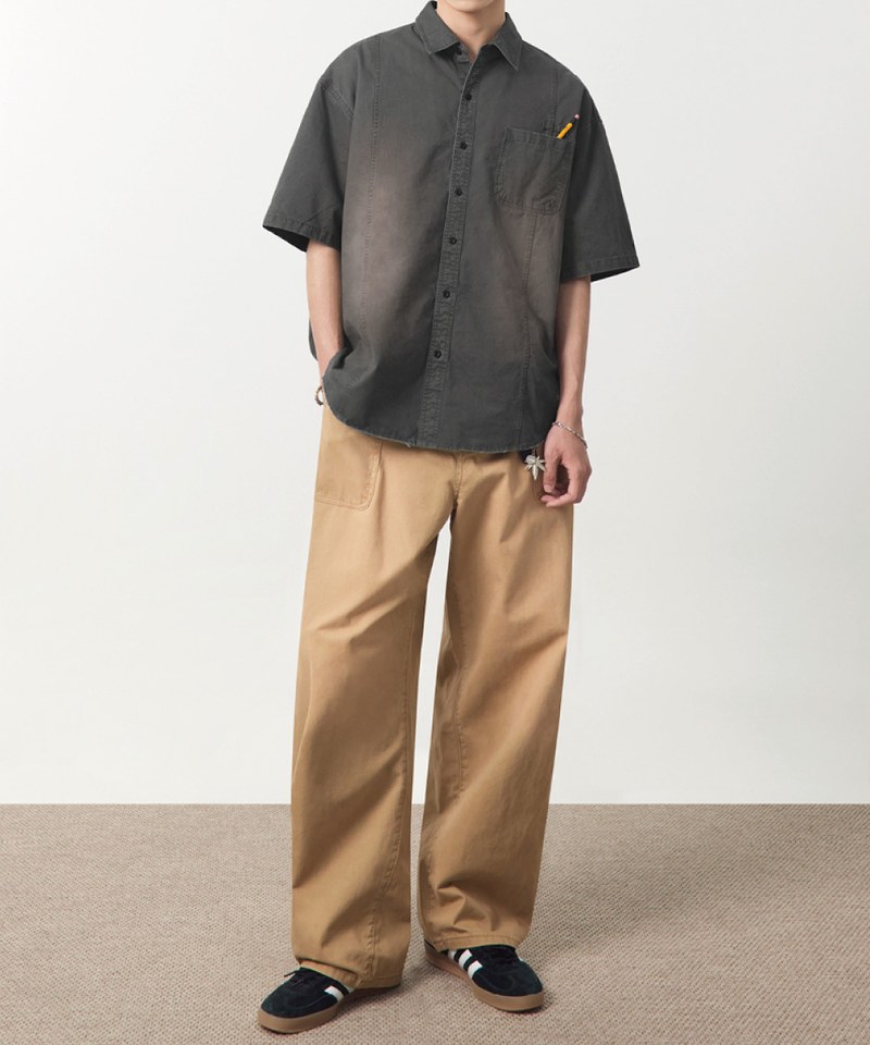 水洗短袖襯衫 FADE-WASHED COTTON HALF SHIRT