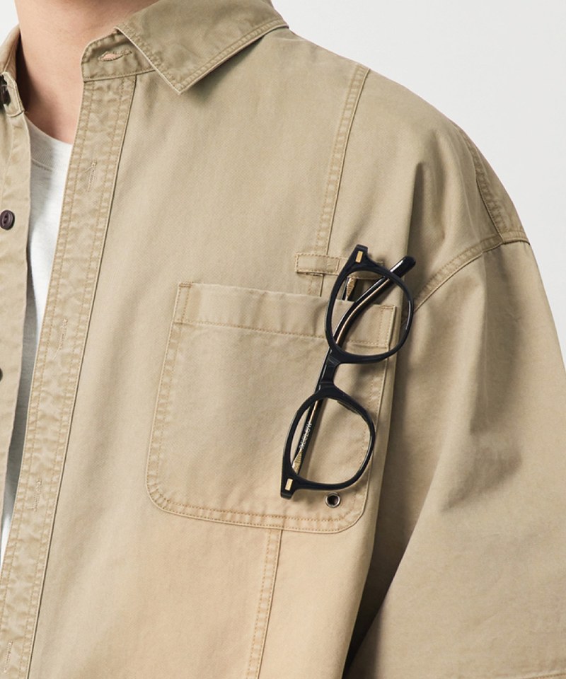 水洗短袖襯衫 FADE-WASHED COTTON HALF SHIRT