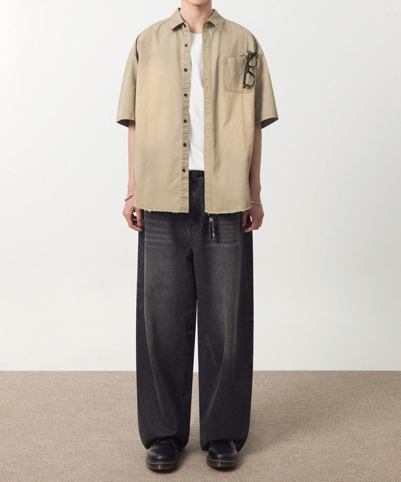 水洗短袖襯衫 FADE-WASHED COTTON HALF SHIRT