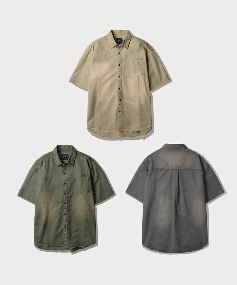 水洗短袖襯衫 FADE-WASHED COTTON HALF SHIRT