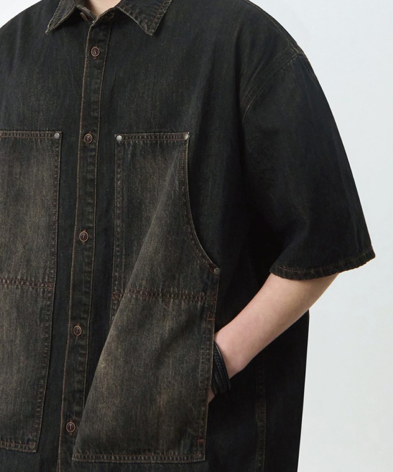 雙口袋牛仔襯衫 DOUBLE KNEE DENIM HALF SHIRT