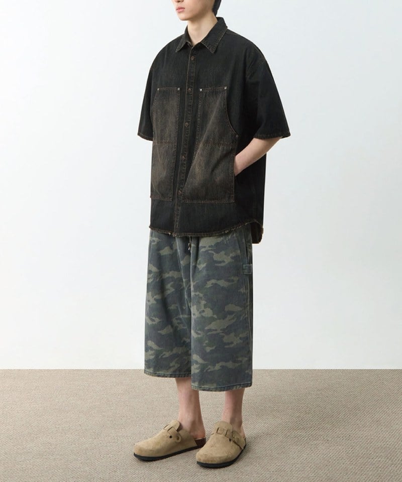 雙口袋牛仔襯衫 DOUBLE KNEE DENIM HALF SHIRT