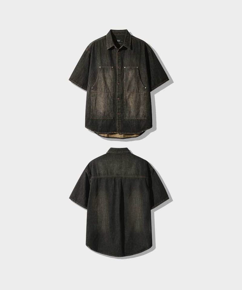 雙口袋牛仔襯衫 DOUBLE KNEE DENIM HALF SHIRT