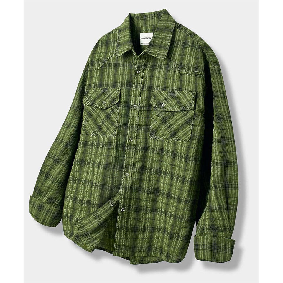 DMB0247-252 口袋格紋襯衫 ASI WRINKLE CHECK WESTERN SHIRT