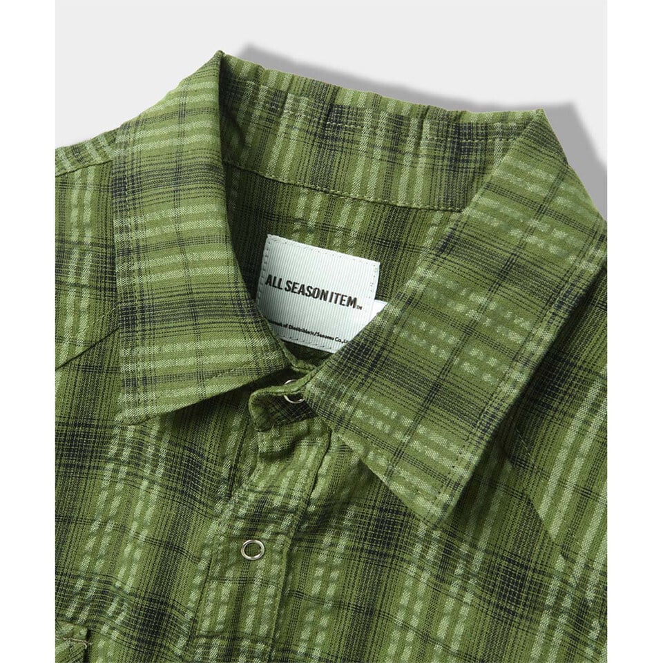 DMB0247-252 口袋格紋襯衫 ASI WRINKLE CHECK WESTERN SHIRT