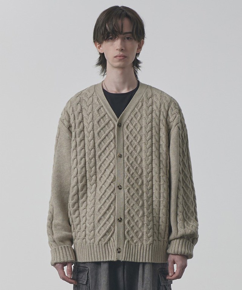 針織開襟衫 HEAVY WEIGHT CABLE KNIT CARDIGAN