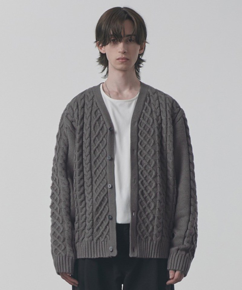 針織開襟衫 HEAVY WEIGHT CABLE KNIT CARDIGAN