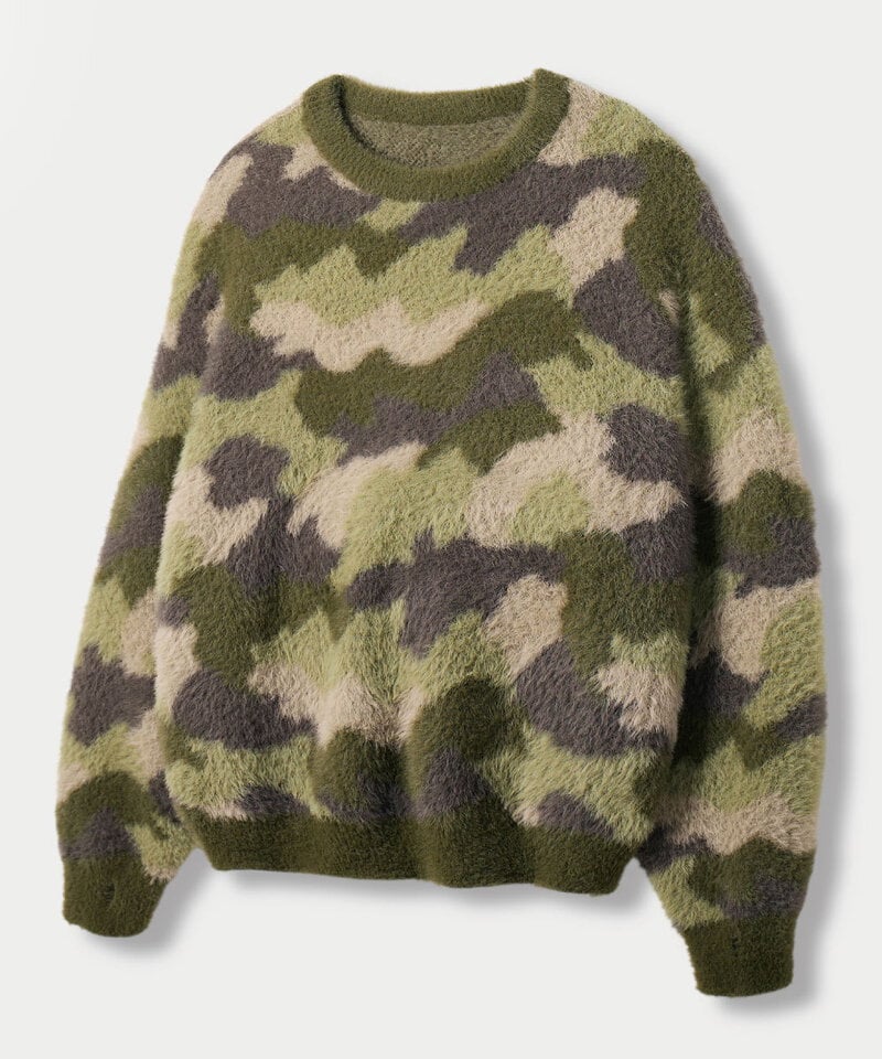 DMB0313-252 迷彩針織上衣 ESSENTIAL HAIRY ROUND KNIT
