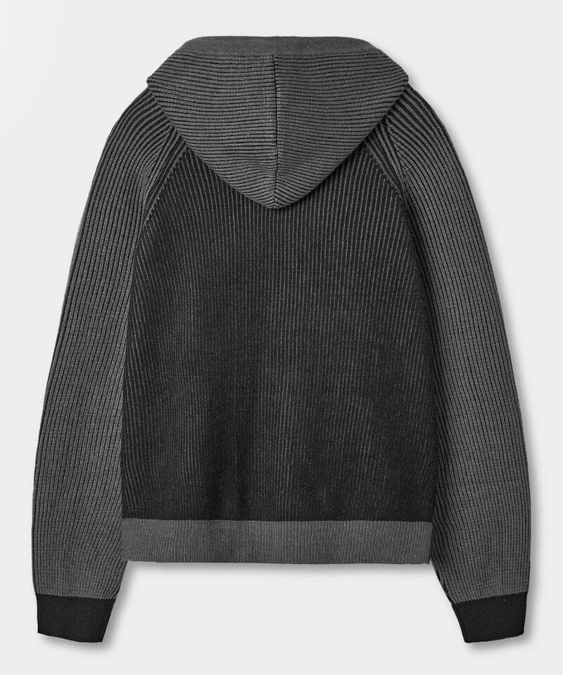 DMB0314-252 針織連帽外套 VLAD RIBBED TWO-TONE KNIT HOODED ZIP-UP