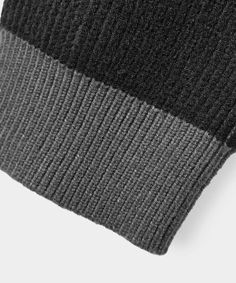 DMB0314-252 針織連帽外套 VLAD RIBBED TWO-TONE KNIT HOODED ZIP-UP