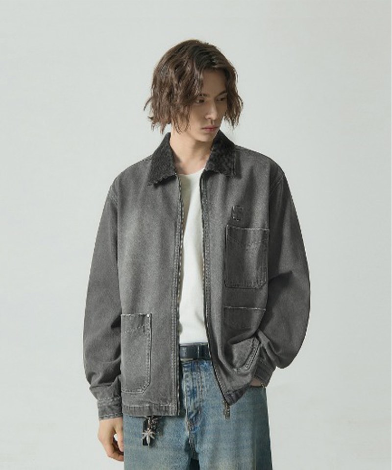 DMB1118-242 水洗翻領單寧外套 2WAY OG ESSENTIAL MICHIGAN DENIM JACKET