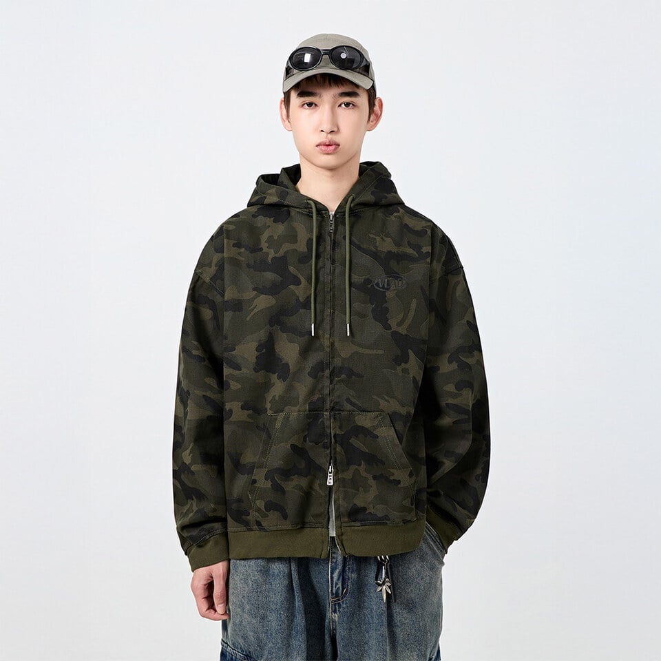 DMB1129-261 水洗迷彩連帽外套 VLAD WASHED CAMOUFLAGE HOODED ZIPUP
