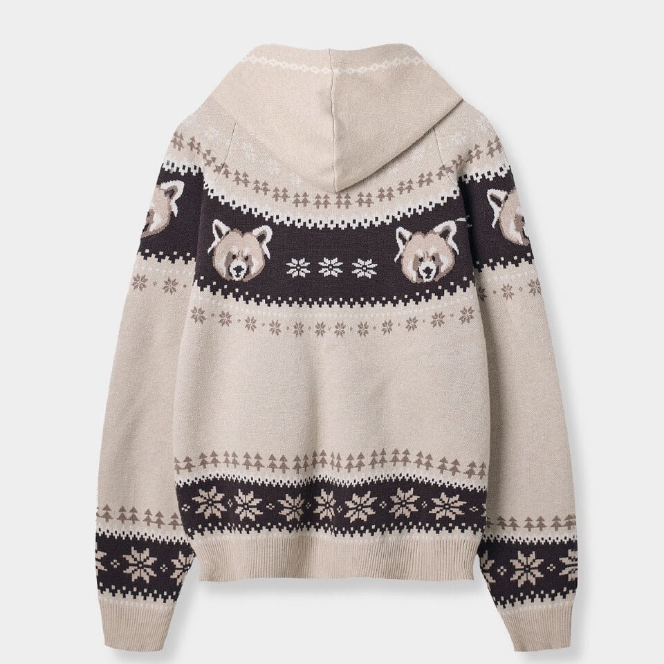 提花拉鍊外套 2WAY NORDIC JACQUARD HOODED ZIP UP