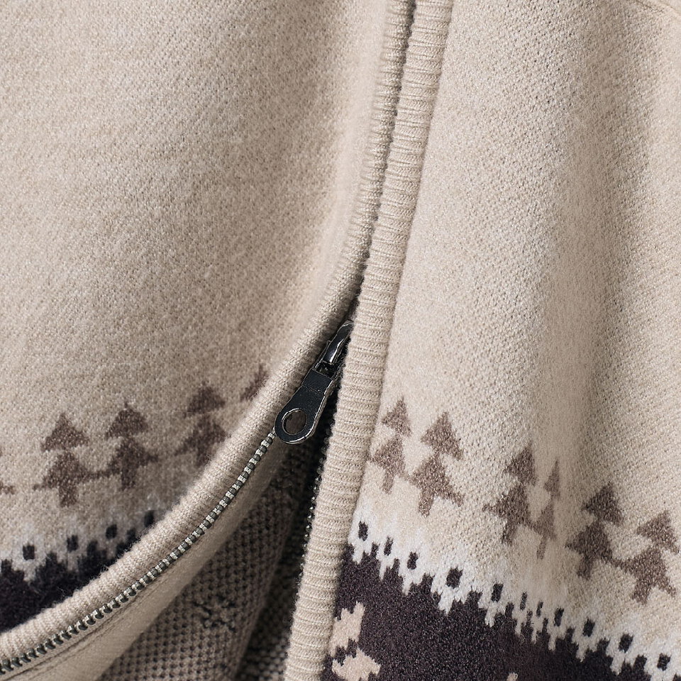 提花拉鍊外套 2WAY NORDIC JACQUARD HOODED ZIP UP