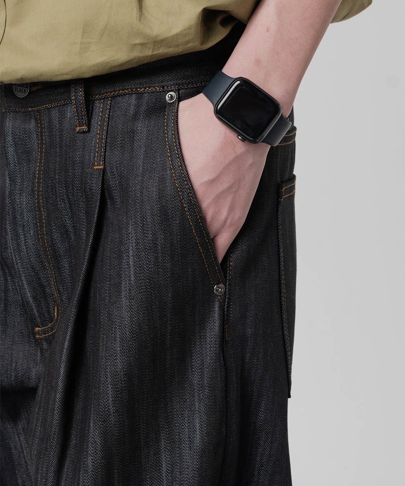 單寧牛仔長褲 SLUB ONE TUCK WIDE DENIM