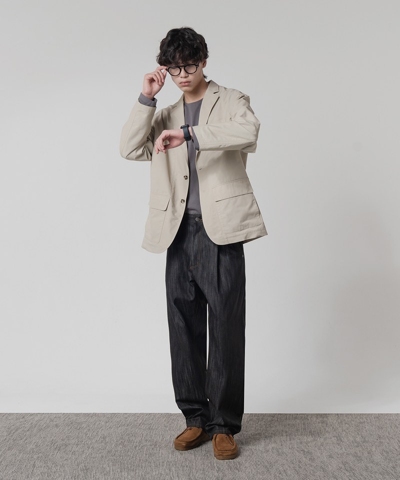 單寧牛仔長褲 SLUB ONE TUCK WIDE DENIM