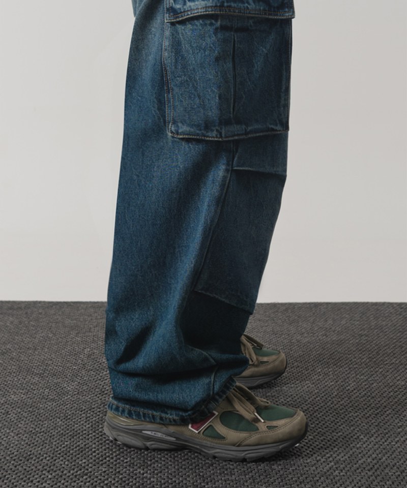 DMB1407-242 降落傘牛仔長褲 ONE-TUCK PARASUIT CARGO DENIM PANTS