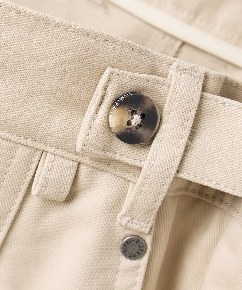 DMB1625-252 摺線寬版長褲 ADJUST TWO TUCK WIDE COTTON CHINO PANTS