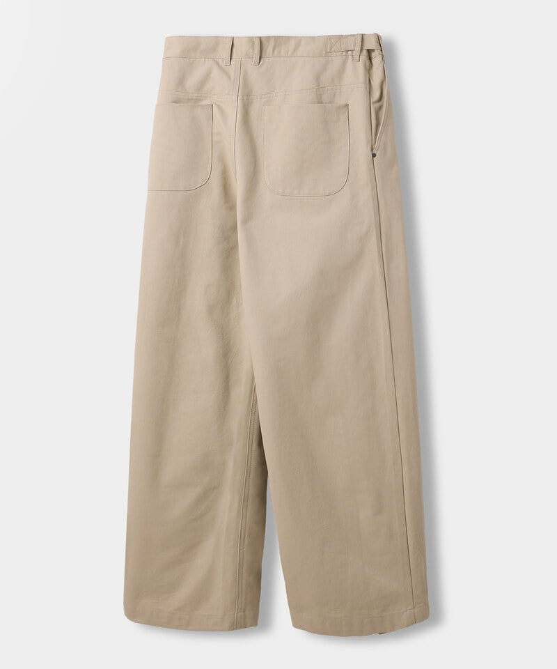 DMB1625-252 摺線寬版長褲 ADJUST TWO TUCK WIDE COTTON CHINO PANTS