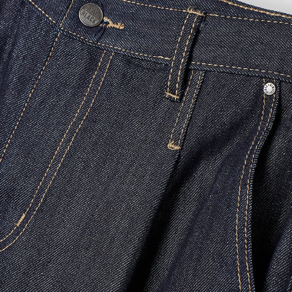 水洗牛仔褲 ONE TUCK CURVED CREASE WASHED WIDE DENIM PANTS SLUB