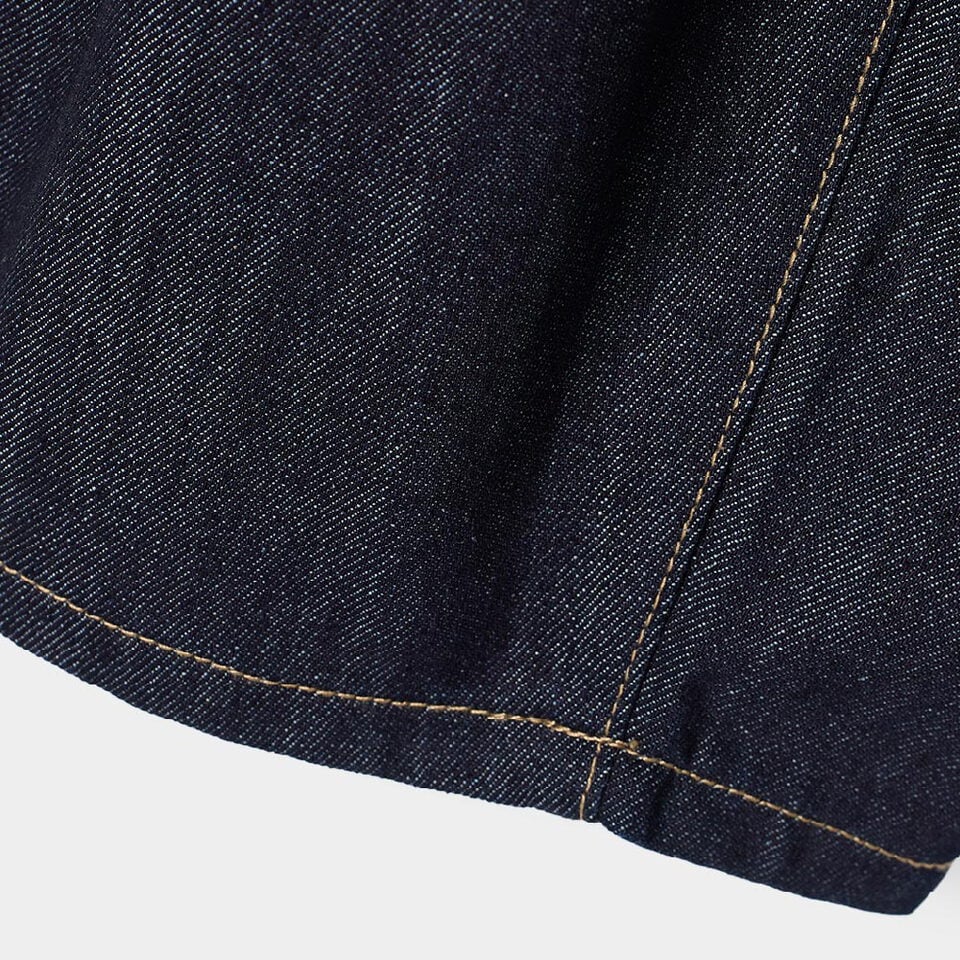 水洗牛仔褲 ONE TUCK CURVED CREASE WASHED WIDE DENIM PANTS SLUB