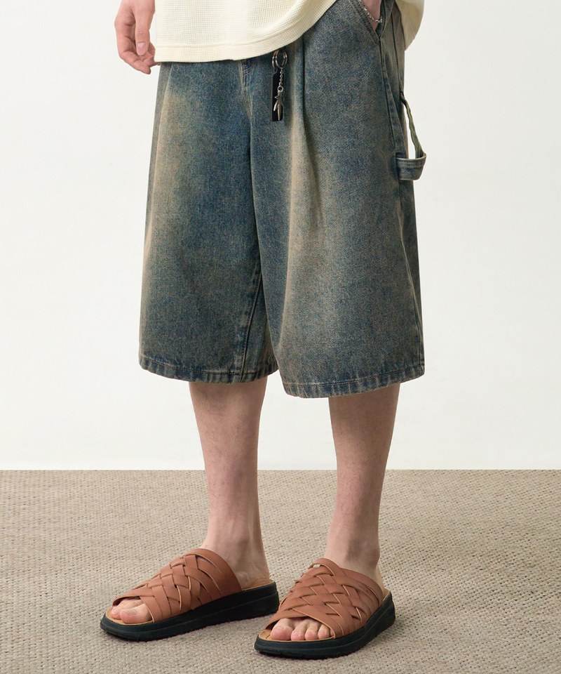 DMB1712-251 水洗工裝牛仔褲 BIO WASHING CARPENTER BERMUDA DENIM PANTS