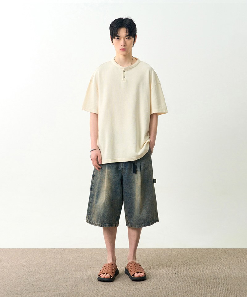 DMB1712-251 水洗工裝牛仔褲 BIO WASHING CARPENTER BERMUDA DENIM PANTS