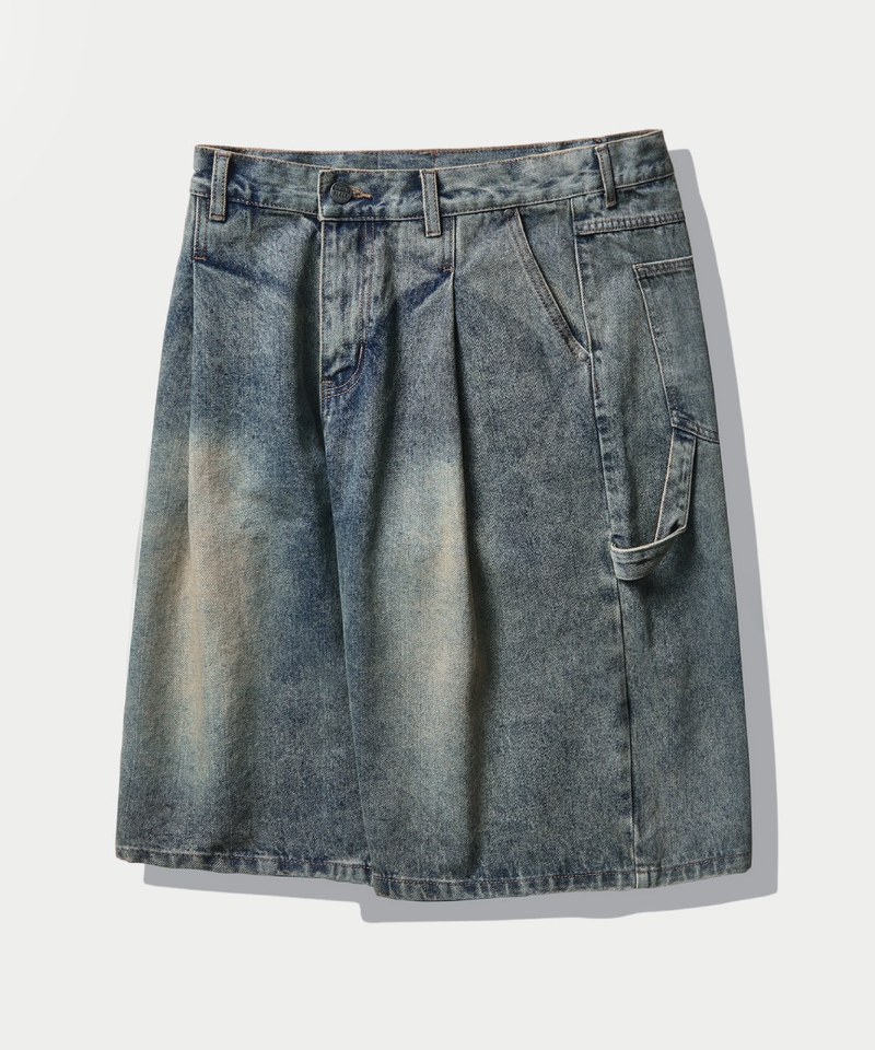 DMB1712-251 水洗工裝牛仔褲 BIO WASHING CARPENTER BERMUDA DENIM PANTS