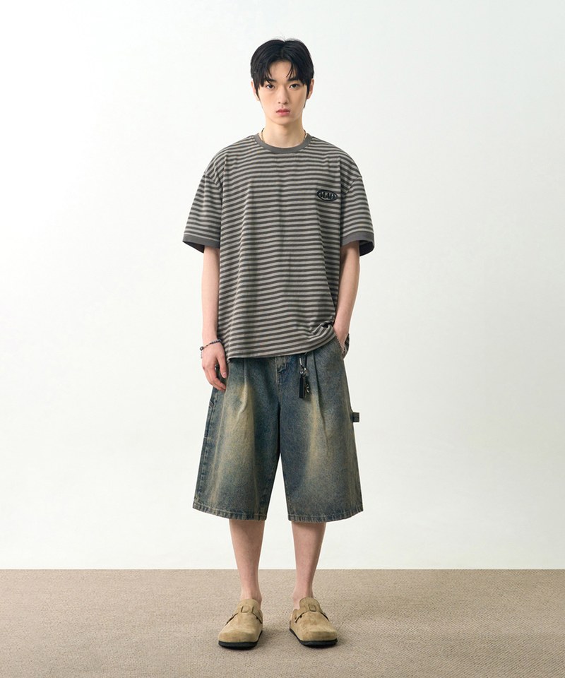 DMB1712-251 水洗工裝牛仔褲 BIO WASHING CARPENTER BERMUDA DENIM PANTS