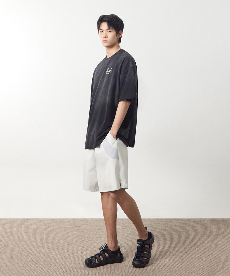 DMB1715-251 拼接休閒短褲 DOUBLE LAYER SLASH HALF PANTS