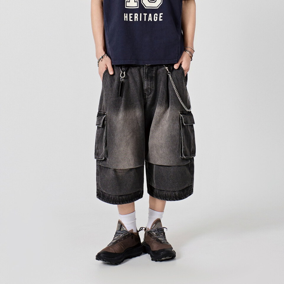 DMB1717-261 M65 百慕達牛仔褲 M65 PARACHUTE BERMUDA CURVED DENIM PANTS