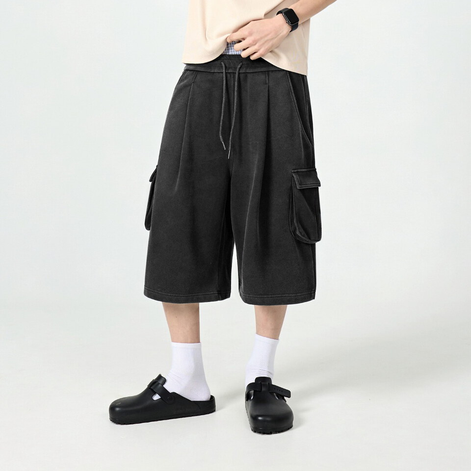 百慕達工裝短褲 ONE-TUCK BERMUDA CARGO SWEAT PANTS