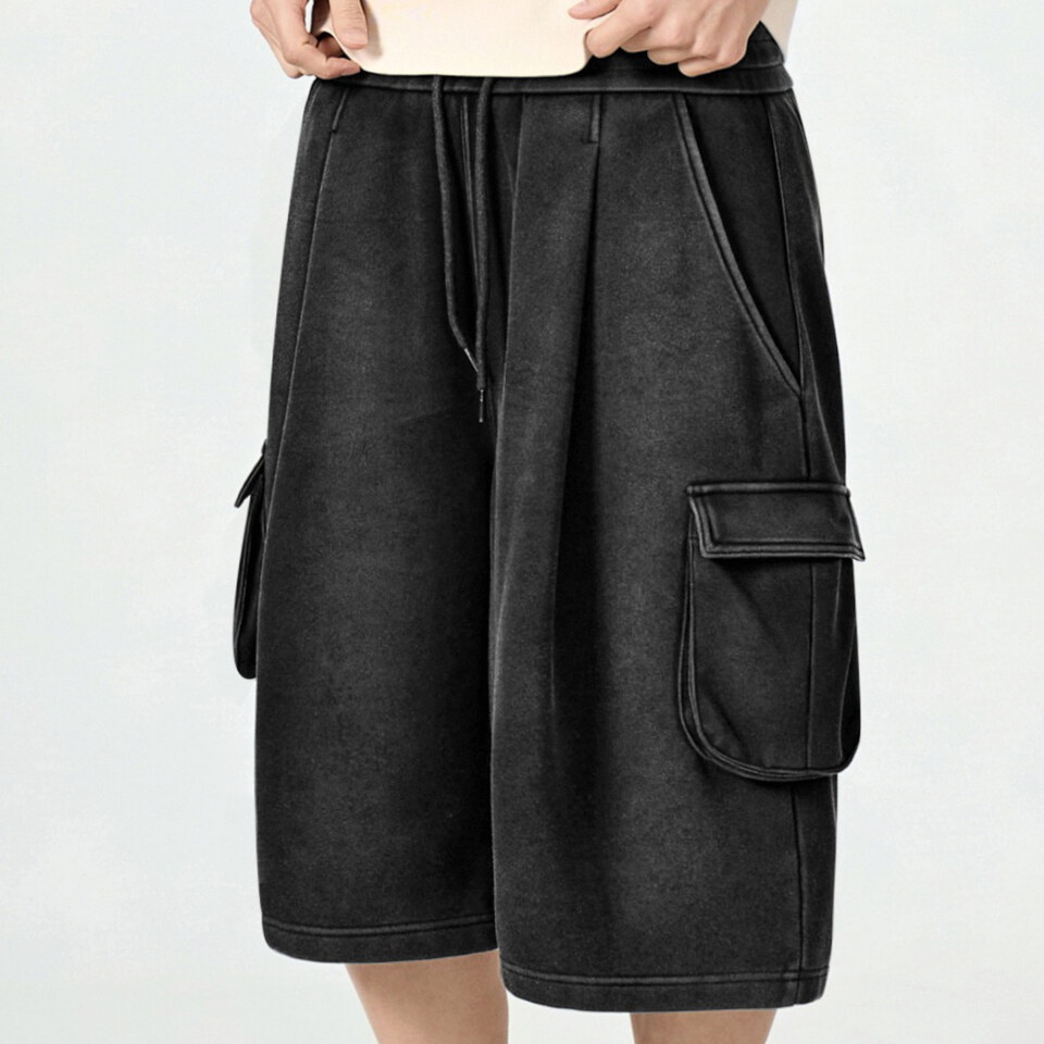 百慕達工裝短褲 ONE-TUCK BERMUDA CARGO SWEAT PANTS