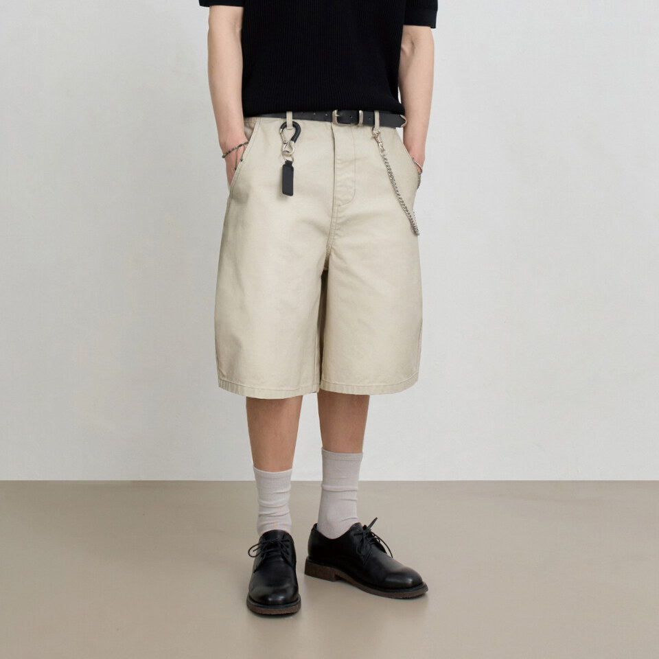 水洗卡其短褲 EVERYONE'S CURVED CHINO PANTS HALF