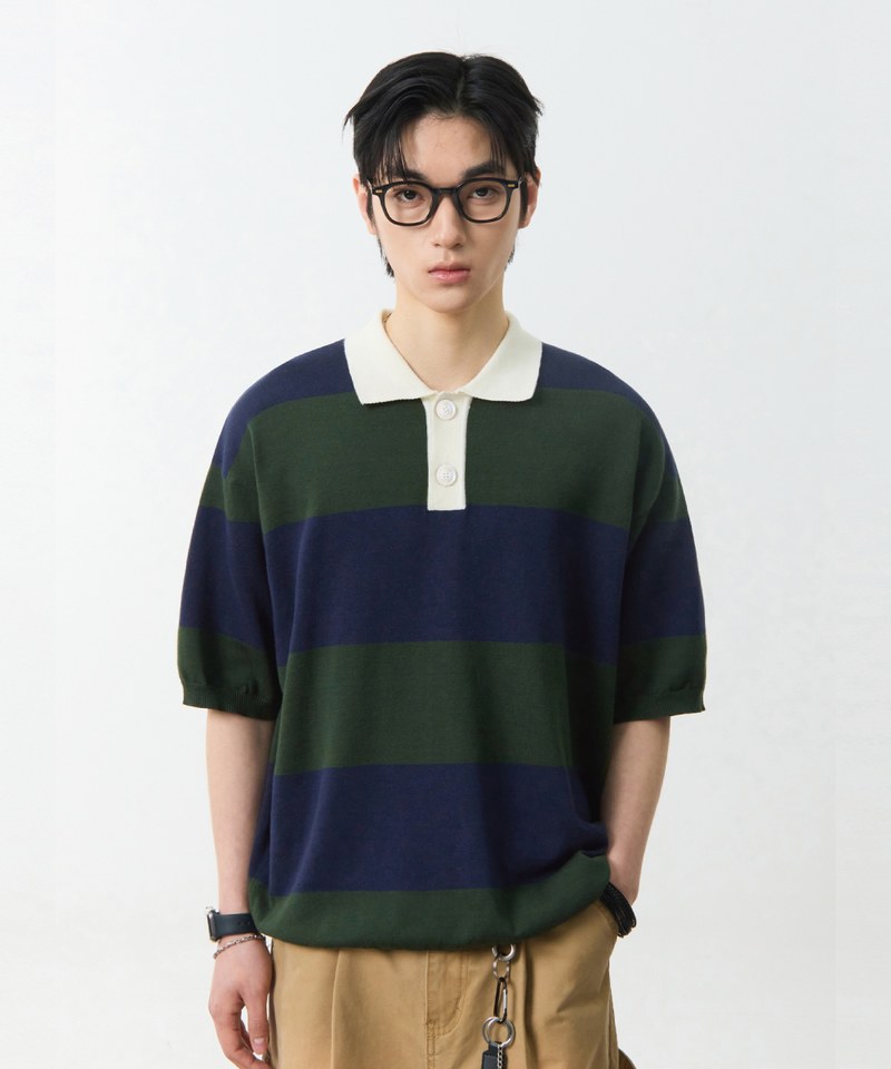 條紋橄欖球衫 STRIPE RUGBY HALF KNIT