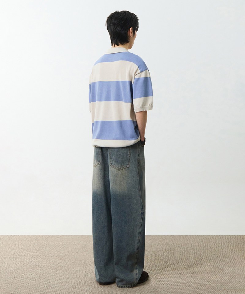 DMB3601-251 條紋橄欖球衫 STRIPE RUGBY HALF KNIT