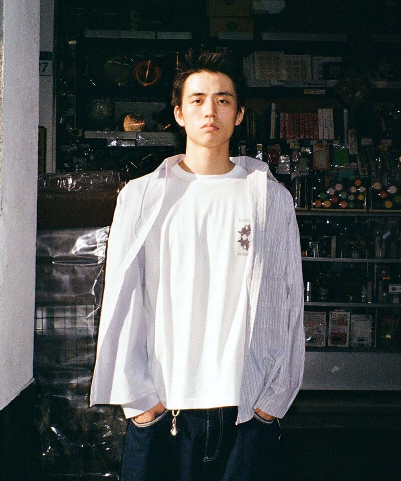ESC9901-252 拼接打褶直條襯衫 PANELLED STRIPE SHIRT