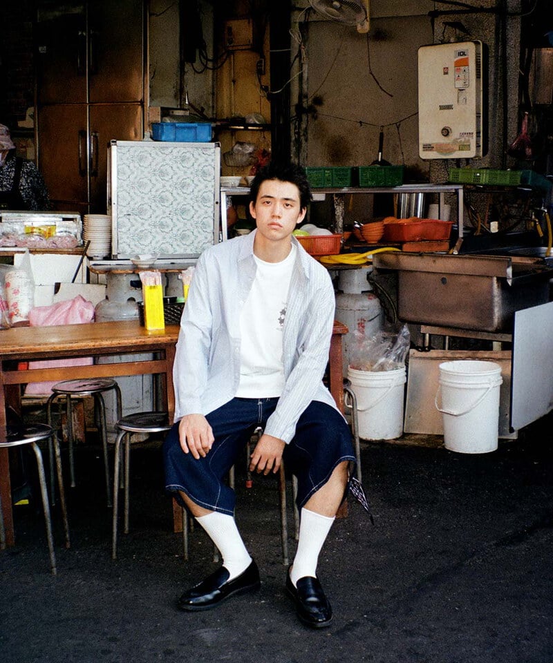 ESC9901-252 拼接打褶直條襯衫 PANELLED STRIPE SHIRT