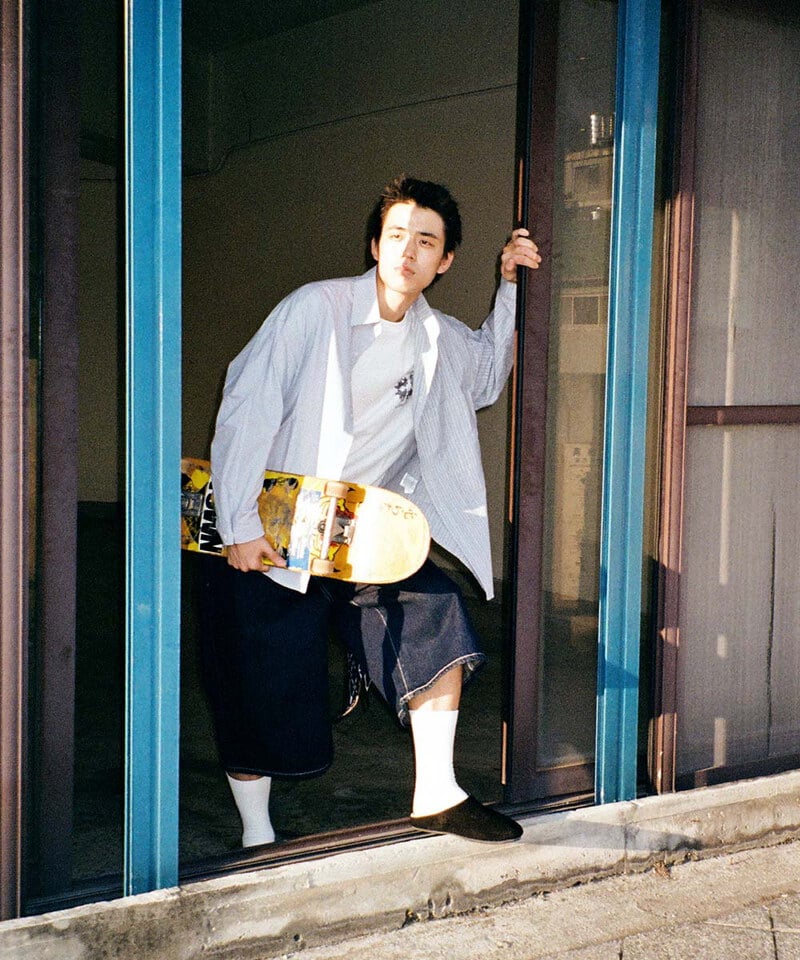 ESC9901-252 拼接打褶直條襯衫 PANELLED STRIPE SHIRT