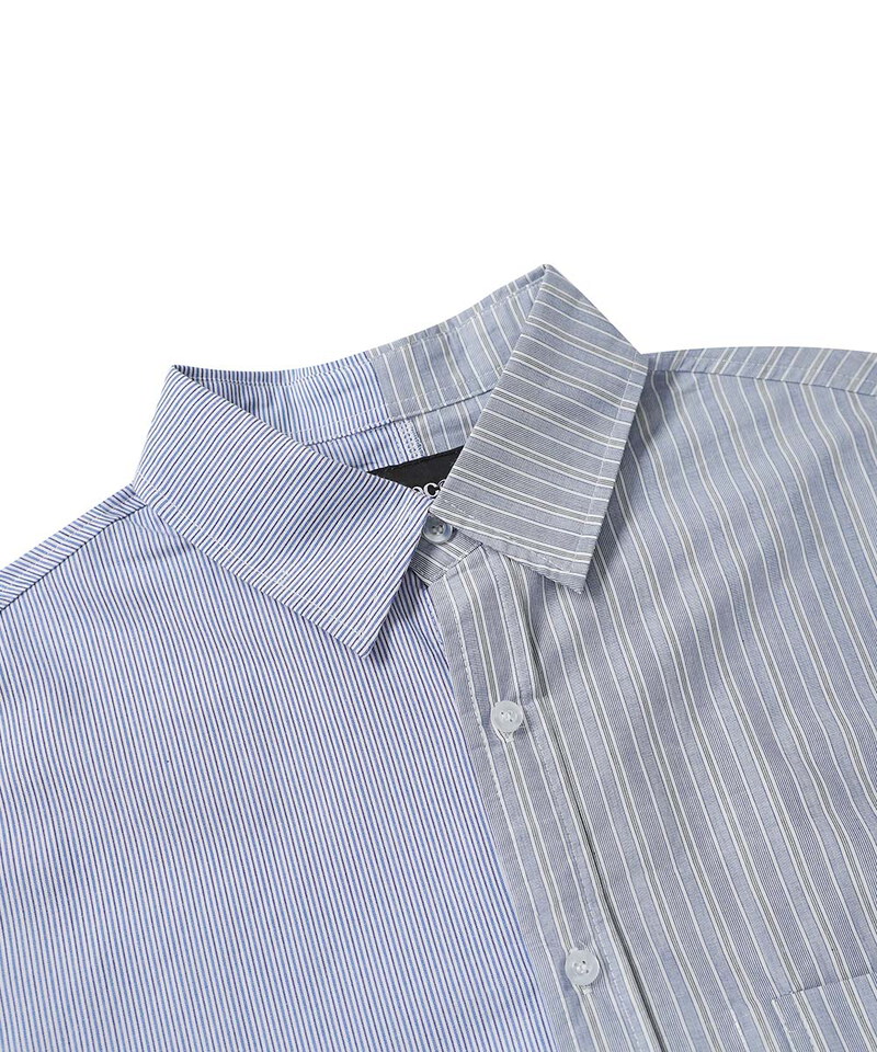 ESC9901-252 拼接打褶直條襯衫 PANELLED STRIPE SHIRT