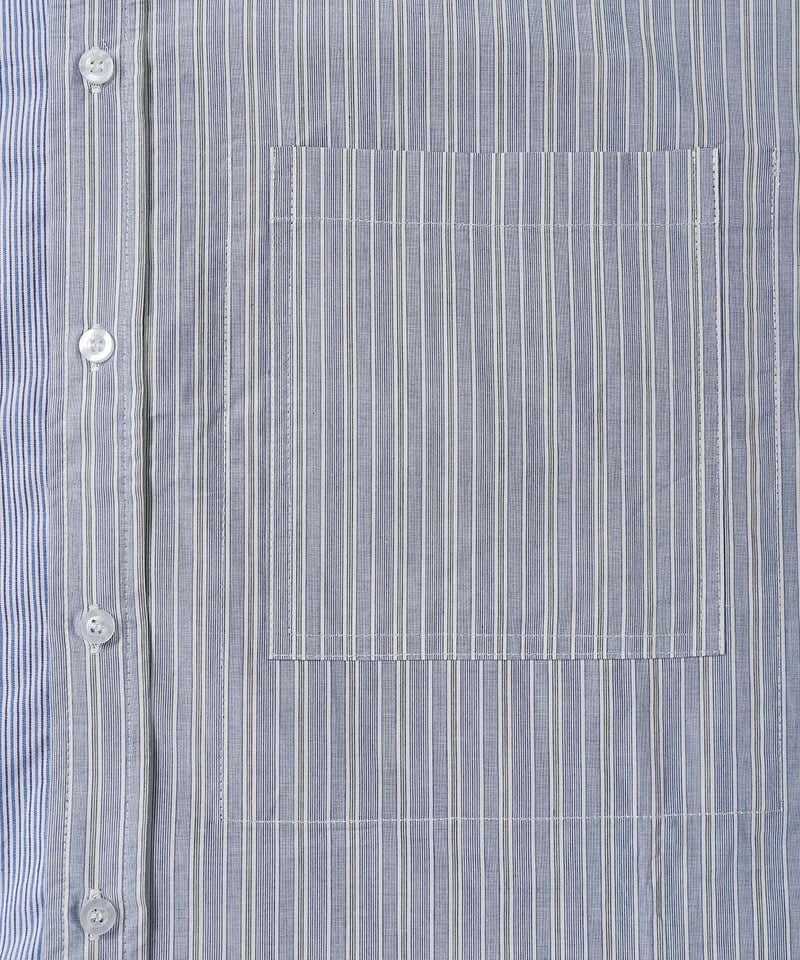 ESC9901-252 拼接打褶直條襯衫 PANELLED STRIPE SHIRT