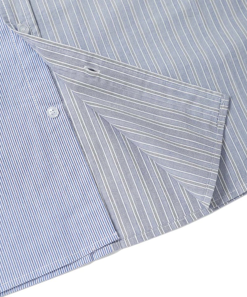 ESC9901-252 拼接打褶直條襯衫 PANELLED STRIPE SHIRT