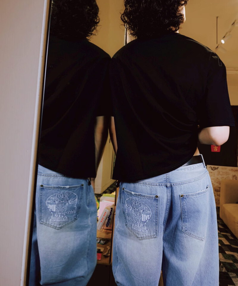 ESC9903-252 ESSENCE X SIC LEE RAW HEM BAGGY JEANS