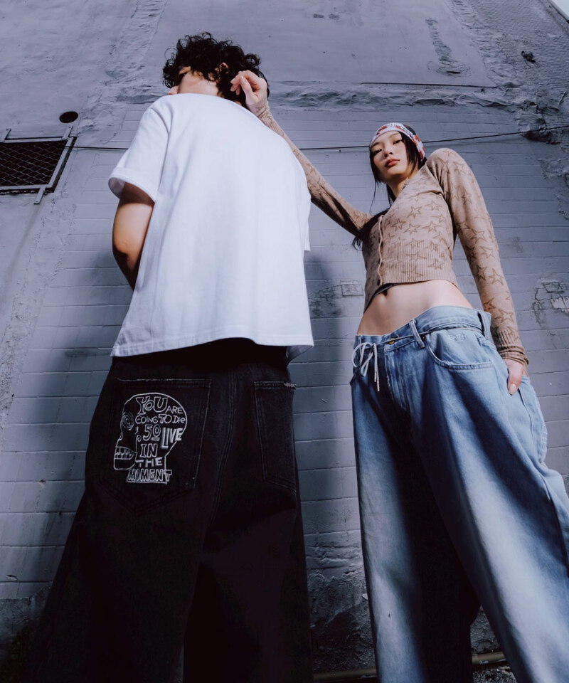 ESC9903-252 ESSENCE X SIC LEE RAW HEM BAGGY JEANS